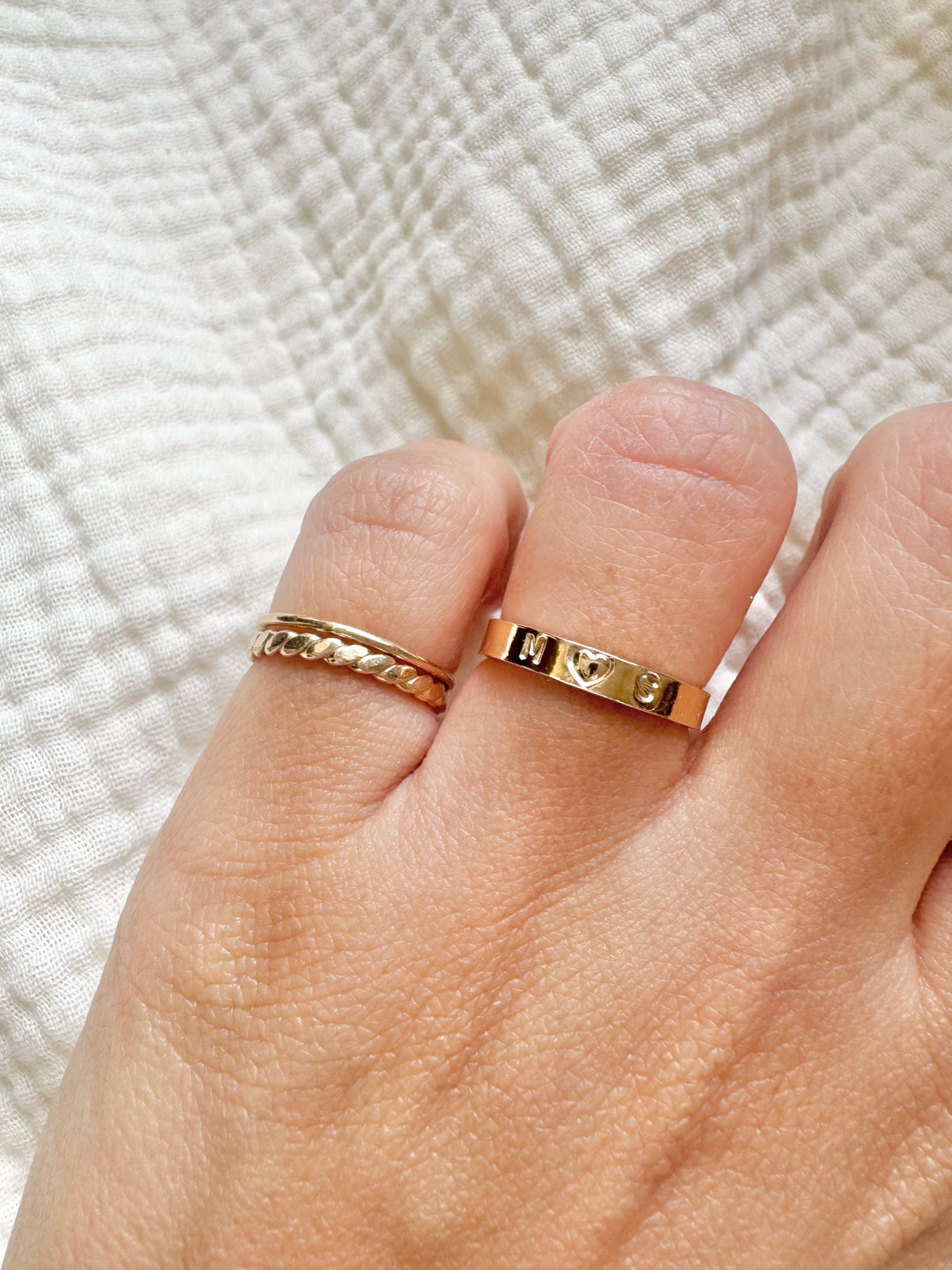 Love Initial Heart Ring