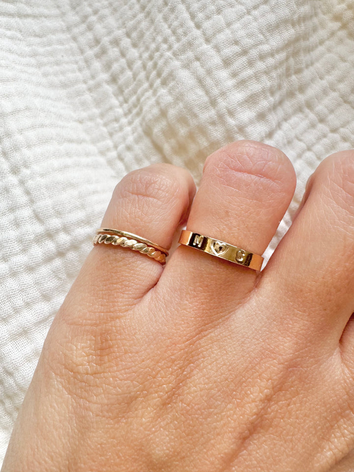 Love Initial Heart Ring