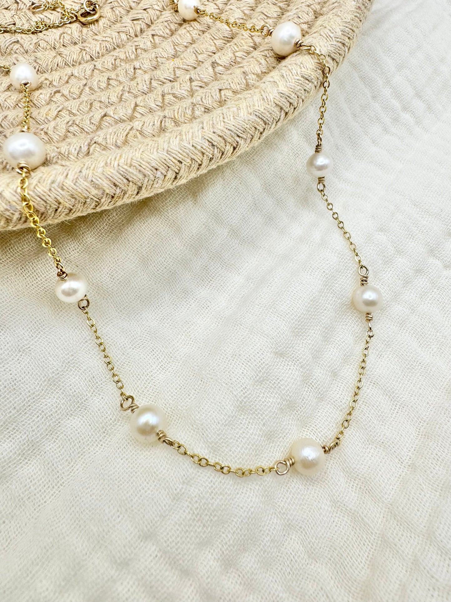 Beaded Fresh Water Pearl Necklace