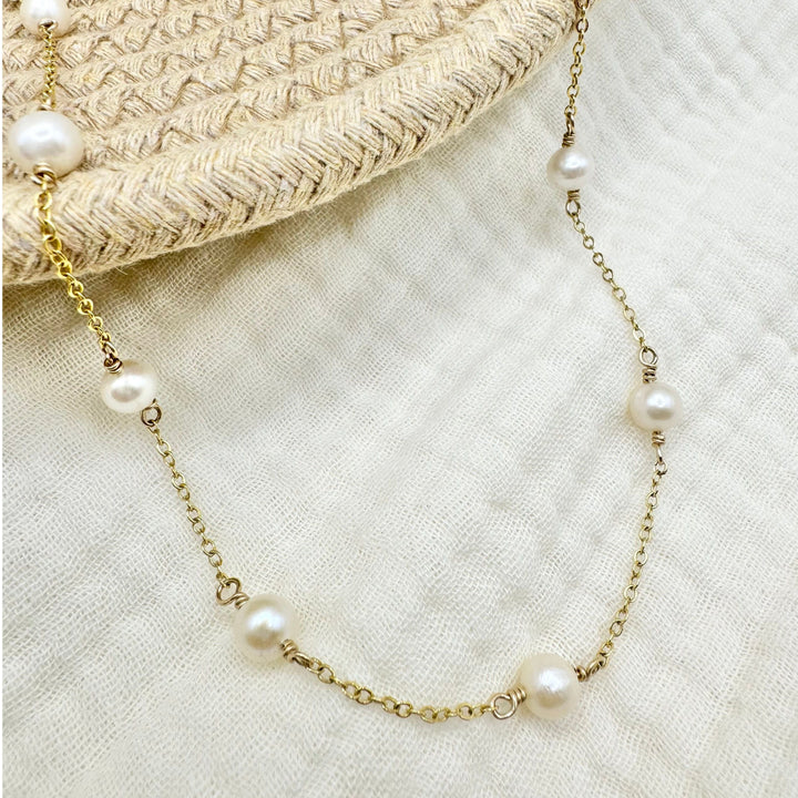 Beaded Fresh Water Pearl Necklace