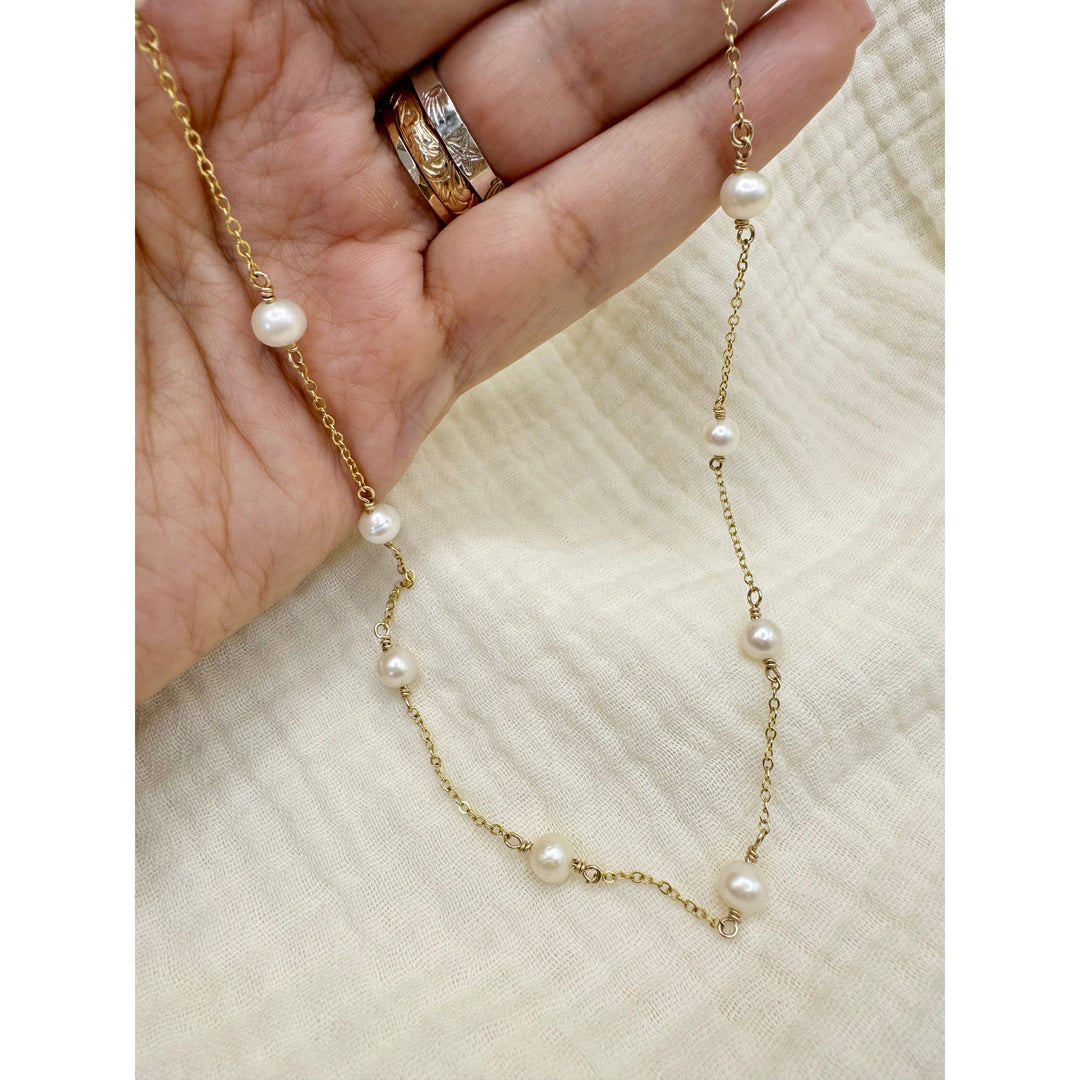 Beaded Fresh Water Pearl Necklace