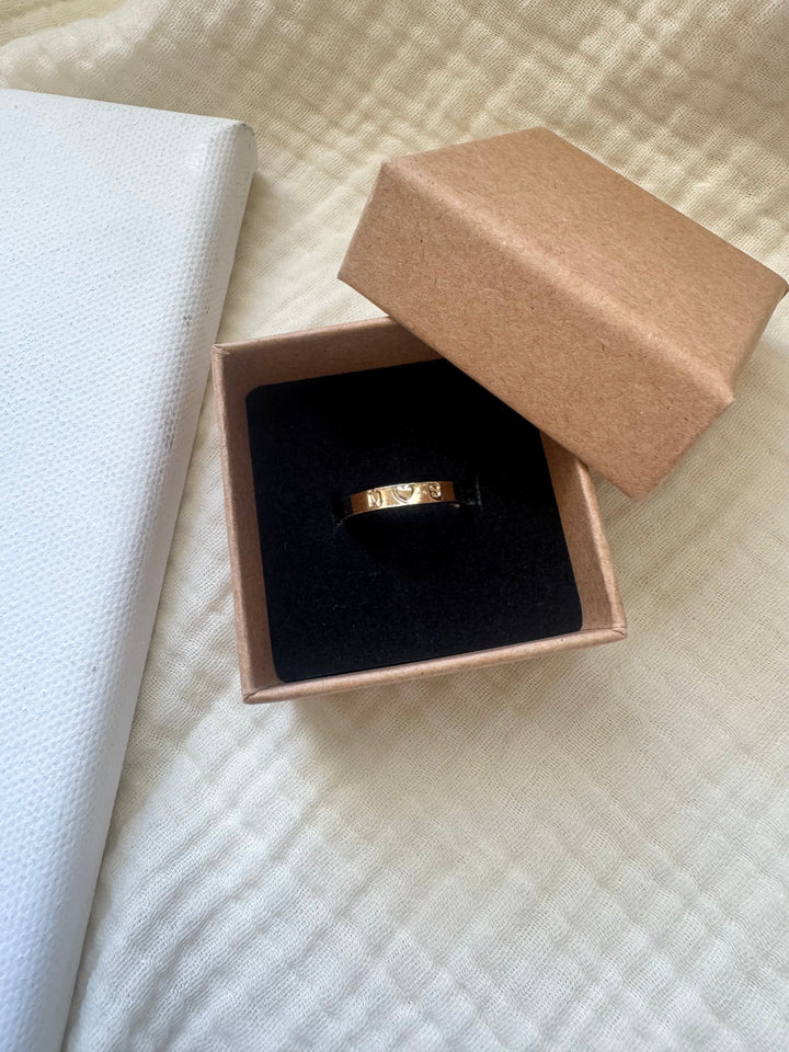 Love Initial Heart Ring