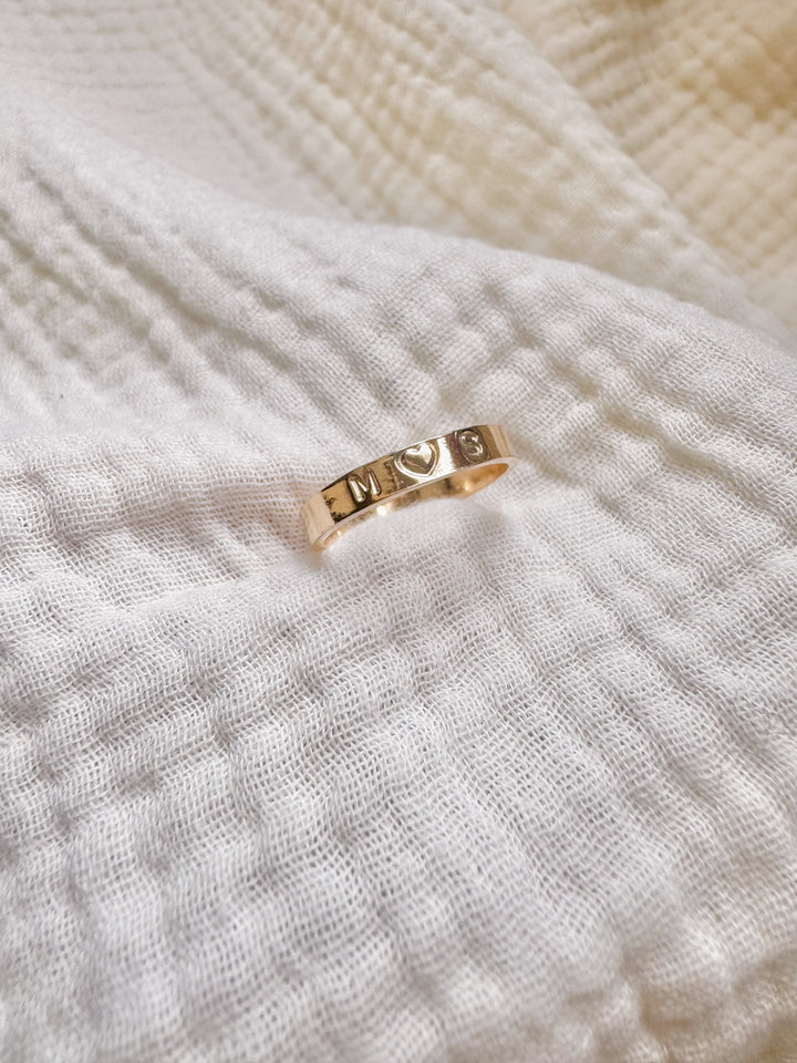 Love Initial Heart Ring