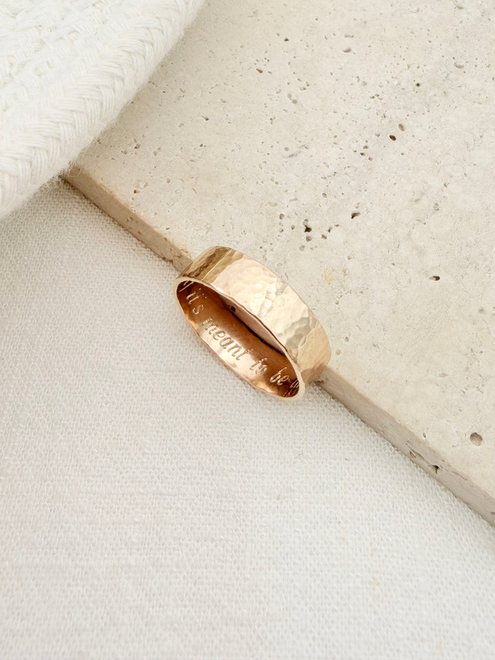 Custom Engraving Hammered Ring