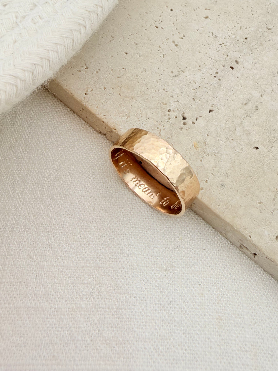 Custom Engraving Hammered Ring