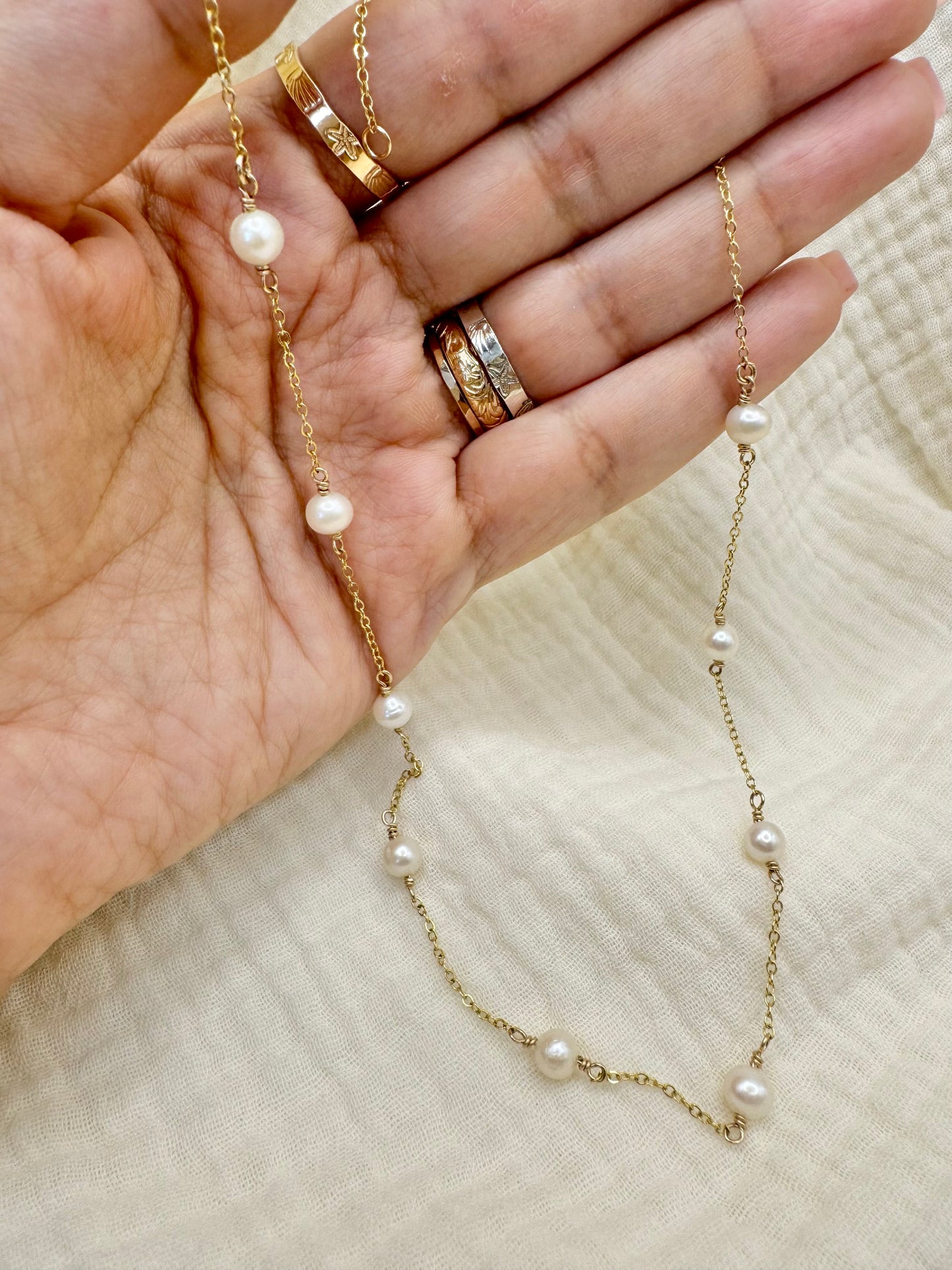 Beaded Fresh Water Pearl Necklace