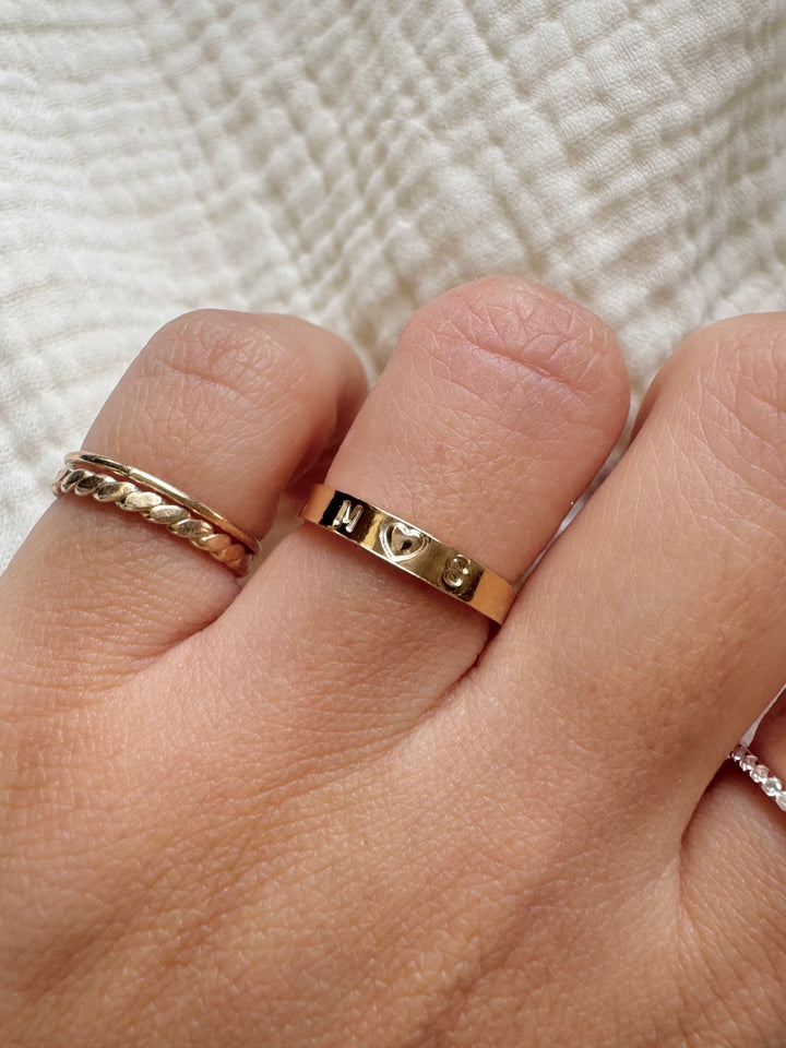Love Initial Heart Ring