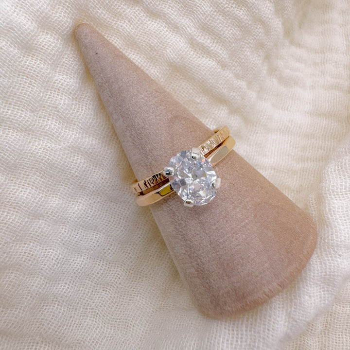 Oval Cut Zircon Ring Set
