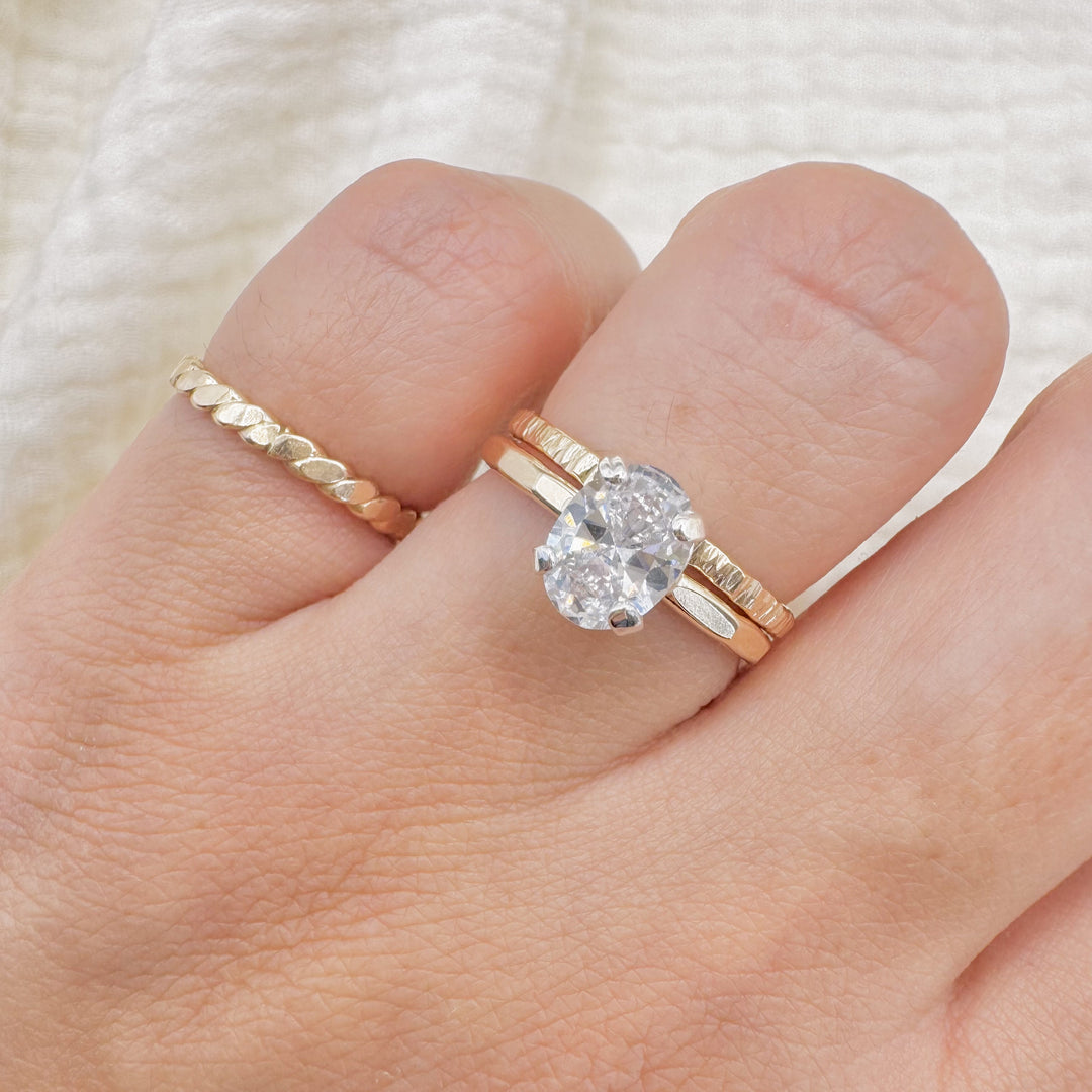 Oval Cut Zircon Ring Set