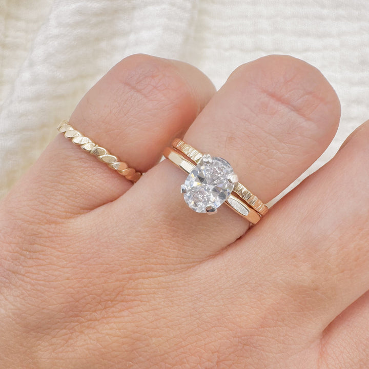 Oval Cut Zircon Ring Set