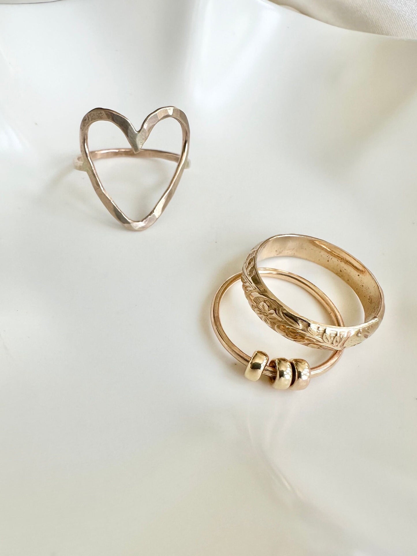 14K Gold Filled Open Heart Ring