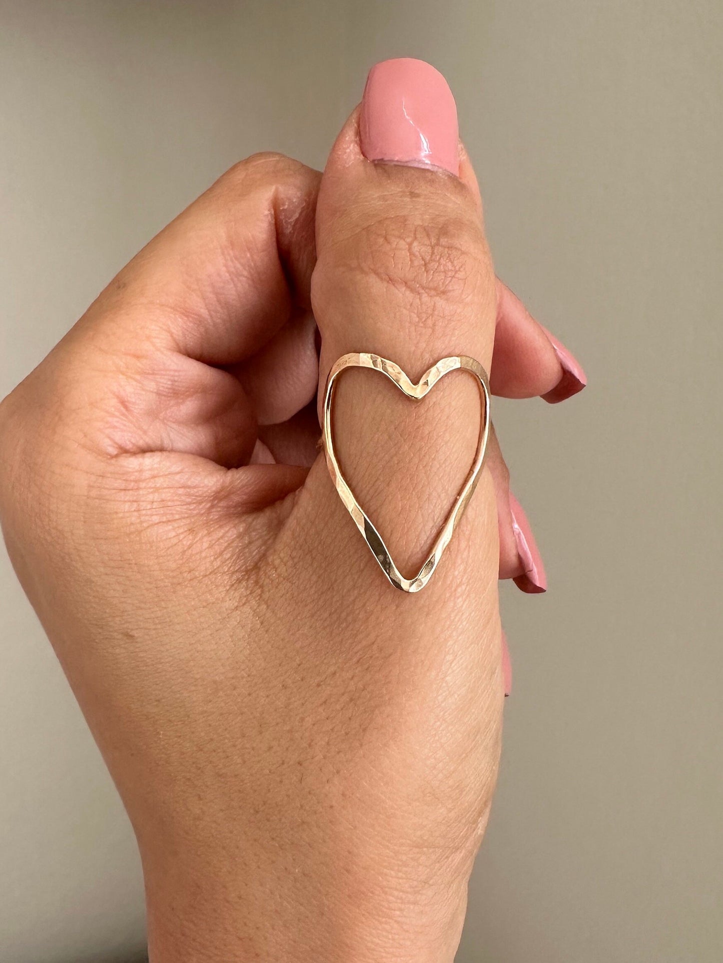 14K Gold Filled Open Heart Ring